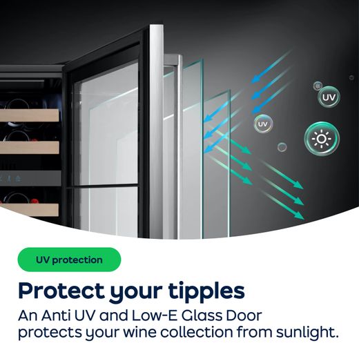 Hisense Wine Cooler - Black - AO Annotation - Tempered Glass Door